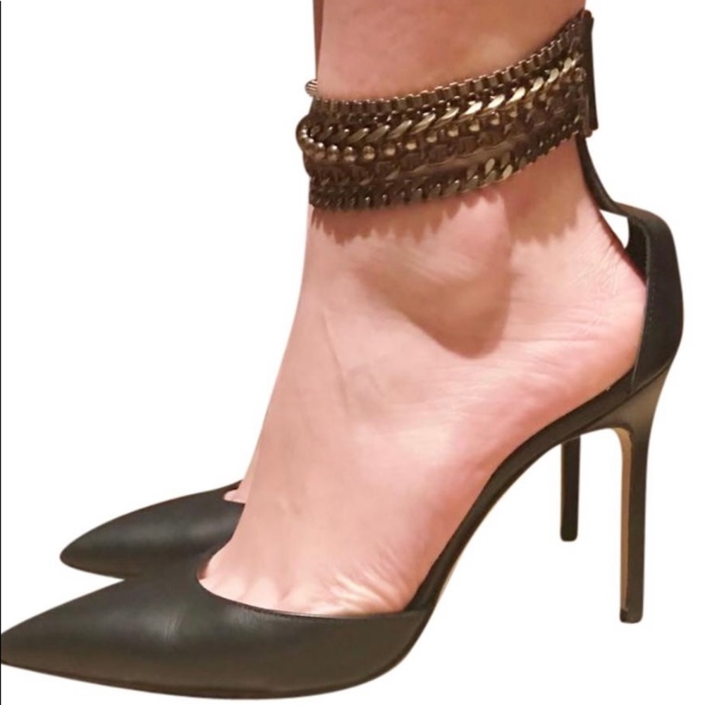 Manolo Blahnik EVOLU Gold Ankle Chain 8.5